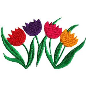 Picture of Tulip Blooms Machine Embroidery Design