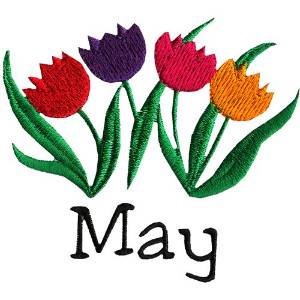 Picture of May Tulips Machine Embroidery Design