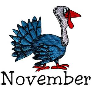 Picture of November Turkey Machine Embroidery Design