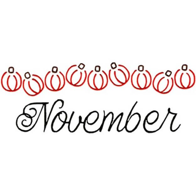 Picture of November Pumpkins Machine Embroidery Design
