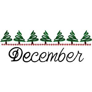 Picture of December Evergreen Machine Embroidery Design