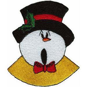 Picture of Snowman Caroler Face Machine Embroidery Design