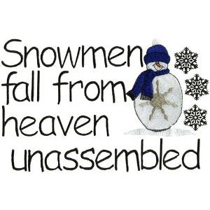 Picture of Unassembled Snowman Machine Embroidery Design