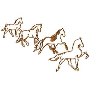 Picture of Gaited Horses Outline Machine Embroidery Design