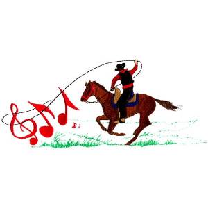 Picture of Country Music Roper Machine Embroidery Design