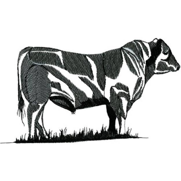 Picture of Steer Outline Machine Embroidery Design