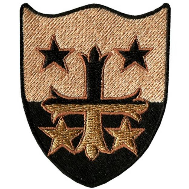 Picture of Shield with cross Machine Embroidery Design