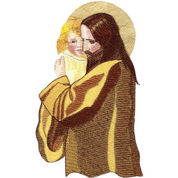 Picture of Jesus and Child Machine Embroidery Design