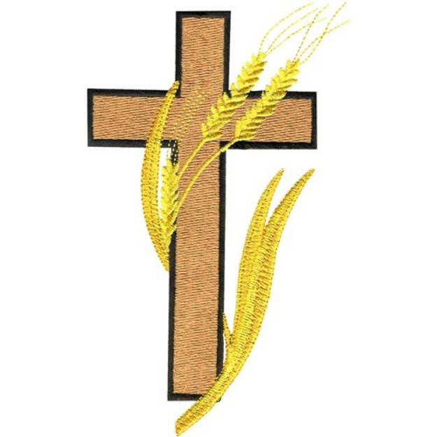 Picture of Cross with wheat Machine Embroidery Design