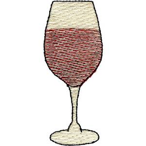 Picture of Wine Glass Machine Embroidery Design