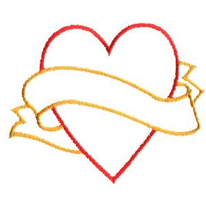 Picture of Heart and Banner Machine Embroidery Design