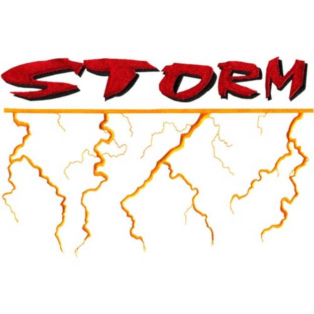 Picture of Storm with Lightning Machine Embroidery Design