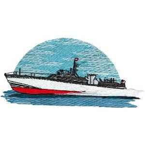 Picture of Transport Boat Machine Embroidery Design