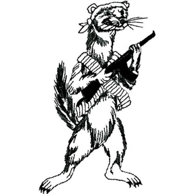 Picture of Fighting Ferret Machine Embroidery Design