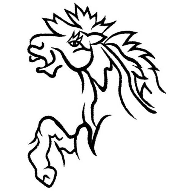 Picture of Mustangs Outline Machine Embroidery Design
