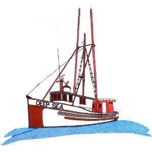 Picture of Fishing boat Machine Embroidery Design