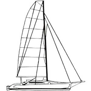 Picture of Sailing Yacht Outline Machine Embroidery Design