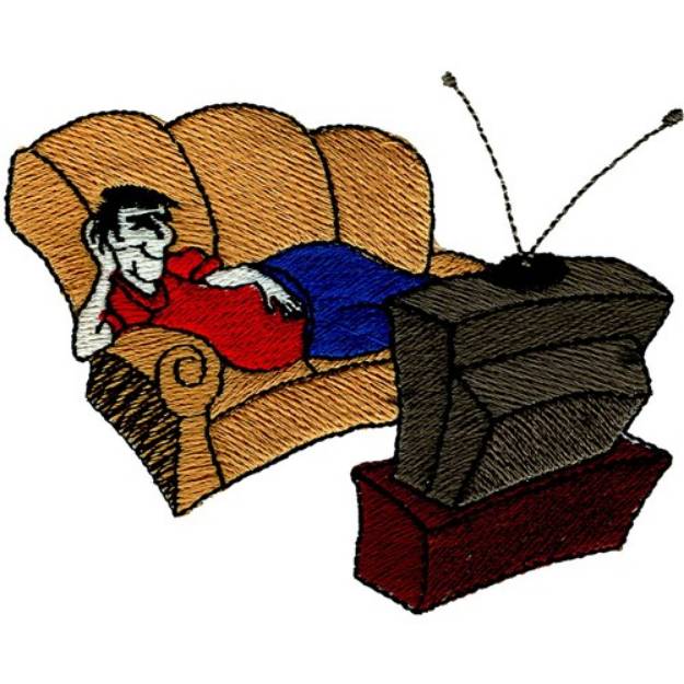 Picture of Watching TV Machine Embroidery Design