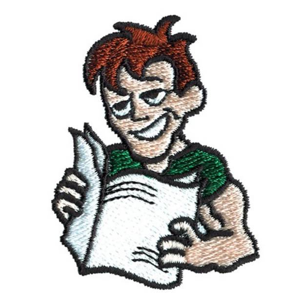 Picture of Newspaper Man Machine Embroidery Design