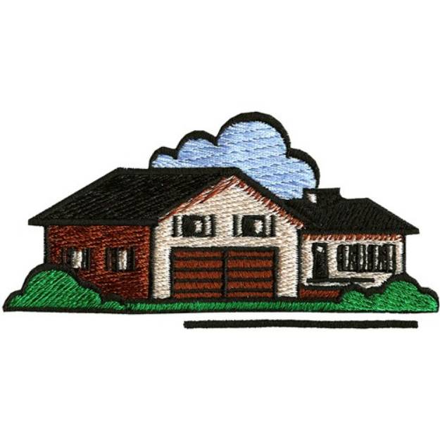 Picture of Residential House Machine Embroidery Design