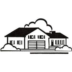 Picture of House Outline Machine Embroidery Design