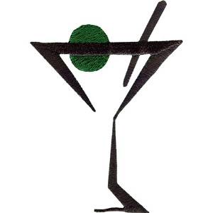 Picture of Abstract Martini Glass Machine Embroidery Design