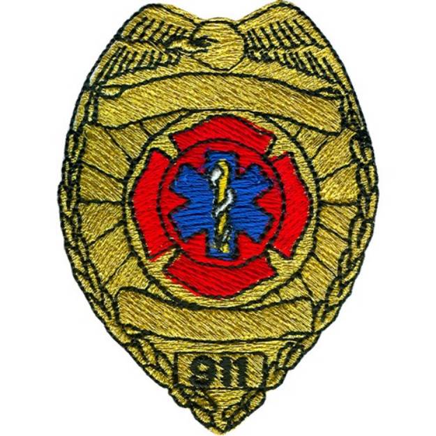 Picture of 911 Badge Machine Embroidery Design