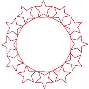 Picture of Circle Of stars Machine Embroidery Design