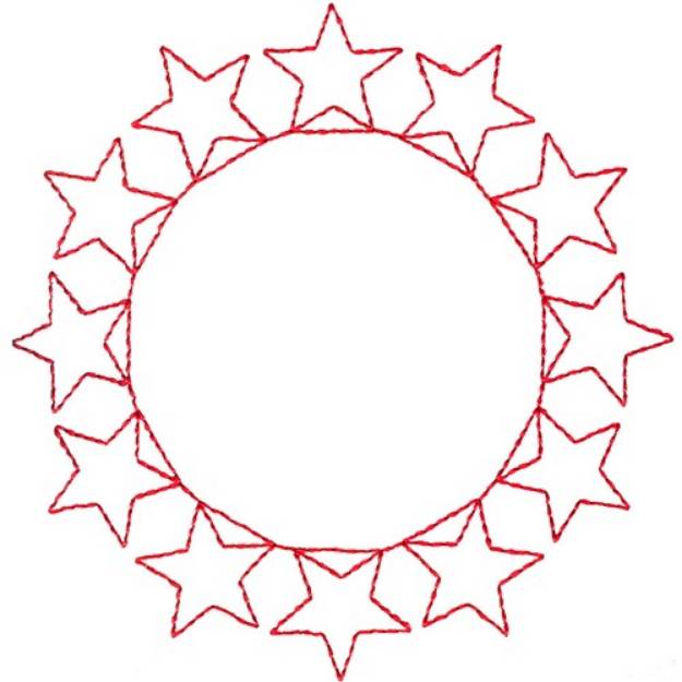 Picture of Circle Of stars Machine Embroidery Design