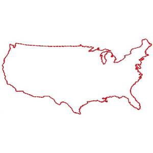 Picture of United States Outline Machine Embroidery Design