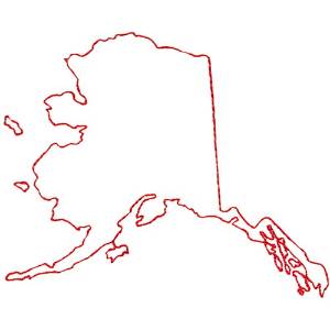Picture of Alaska Outline Machine Embroidery Design