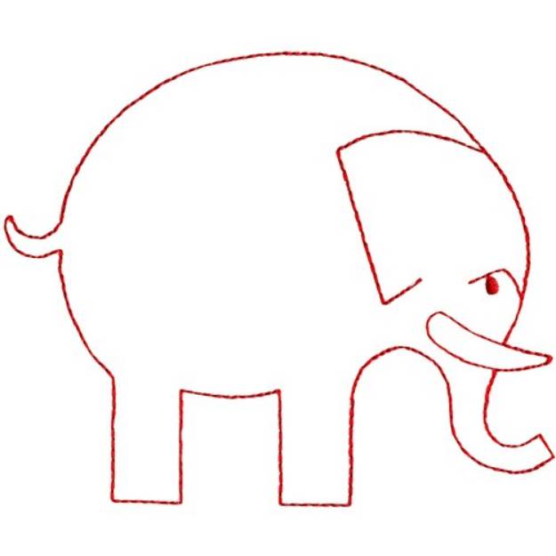 Picture of Elephant Outline Machine Embroidery Design