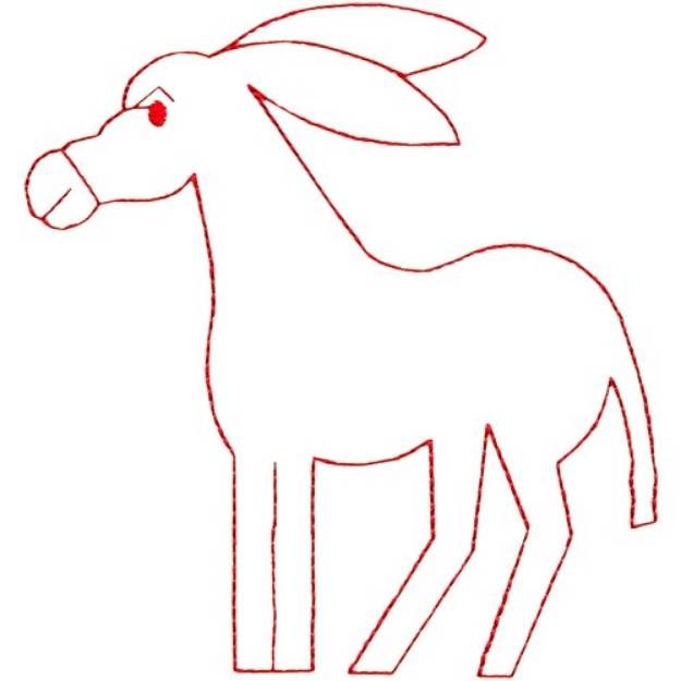 Picture of Donkey Outline Machine Embroidery Design