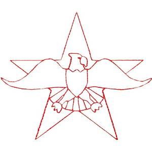 Picture of Star with Eagle Machine Embroidery Design