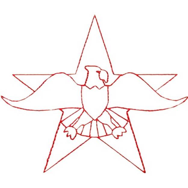Picture of Star with Eagle Machine Embroidery Design