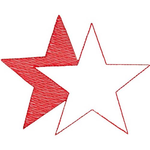 Picture of Star shadowed Machine Embroidery Design