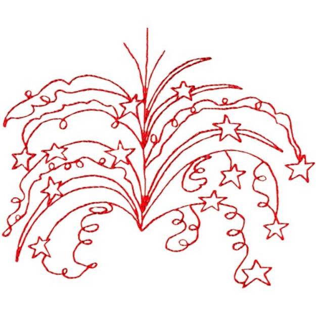 Picture of Fireworks Outline Machine Embroidery Design