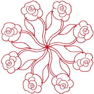 Picture of Floral Ragwork Machine Embroidery Design