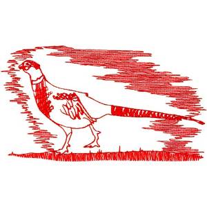 Picture of Pheasant Ragwork Machine Embroidery Design