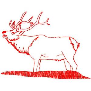 Picture of Elk Redwork Machine Embroidery Design