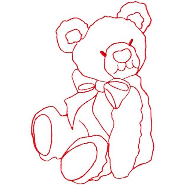 Picture of Teddy Bear Ragwork Machine Embroidery Design