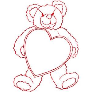 Picture of Ragwork Teddy Heart Machine Embroidery Design