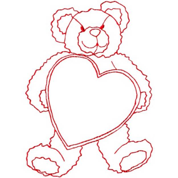 Picture of Ragwork Teddy Heart Machine Embroidery Design