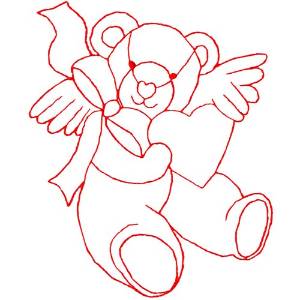 Picture of Angel Bear Ragwork Machine Embroidery Design