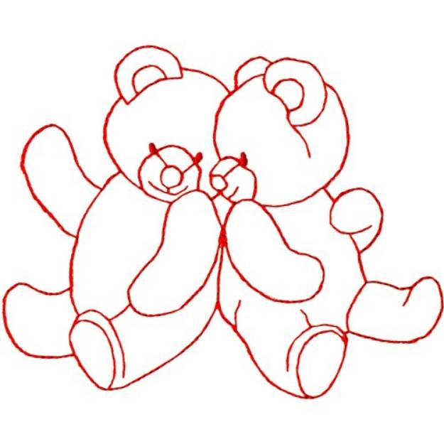 Picture of Twin Bears Ragwork Machine Embroidery Design