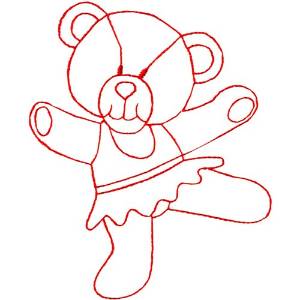 Picture of Dancing Bear Ragwork Machine Embroidery Design