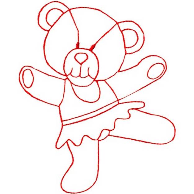 Picture of Dancing Bear Ragwork Machine Embroidery Design