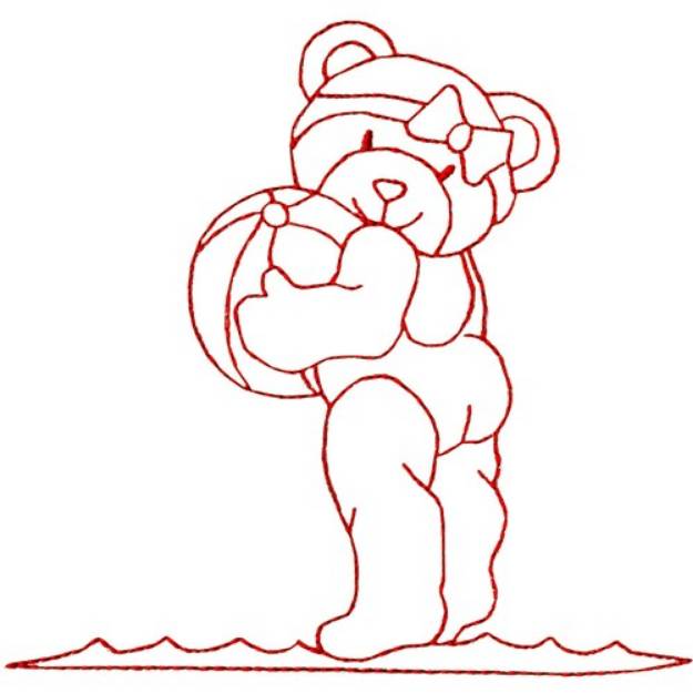 Picture of Bathing Beauty Bear Machine Embroidery Design