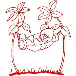 Picture of Sleeping Bear Ragwork Machine Embroidery Design