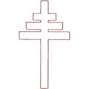 Picture of Papal Cross Ragwork Machine Embroidery Design
